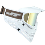 JT Proflex LE Paintball Mask All White w Gold Mirror Lens