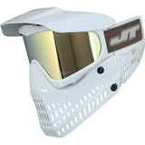 JT Proflex LE Paintball Mask All White w Gold Mirror Lens