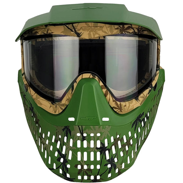 JT Proflex LE Goggle Palm Tree w Clear Lens green and tan goggle front view