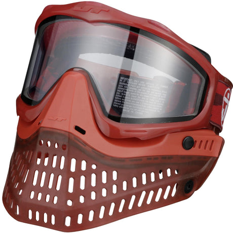 front red JT ProFlex Birthstone Ice January Garnet Goggle with clear lens on a white background