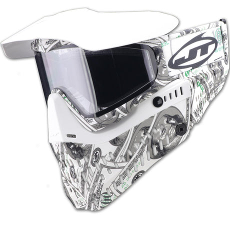 right side White money pattern JT ProFlex 100 Dollar Bill Goggle LE with Extra Lens in smoke