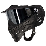 Black HK Army HSTL Thermal Paintball Goggle mask with a silver chrome lens and white AH logo on the side, shown against a plain white background.