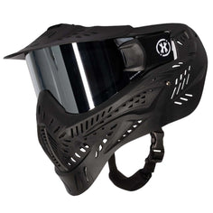 Black HK Army HSTL Thermal Paintball Goggle mask with a silver chrome lens and white AK logo on the side, shown against a plain white background.