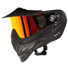 Black HK Army HSTL Thermal Paintball Goggle mask with a fire red lens and white AK logo on the side, shown against a plain white background.