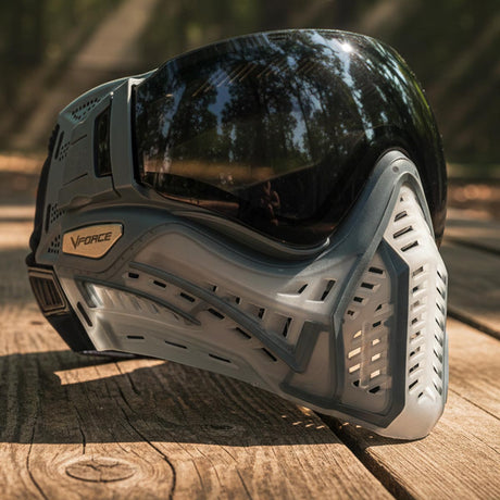 VForce Profiler Slider Gray colored goggle on wood surface