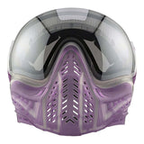 Front of Purple VForce Profiler 2.0 Birthstone Limited Edition Paintball Goggle February Amethyst with mirror lens and purple strap on a white background