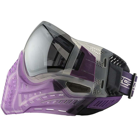 Left side Purple VForce Profiler 2.0 Birthstone Limited Edition Paintball Goggle February Amethyst with mirror lens and purple strap on a white background