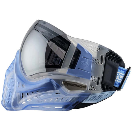 Left side VForce Profiler 2.0 Birthstone Limited Edition Paintball Goggle Blue, clear and black March Aquamarine