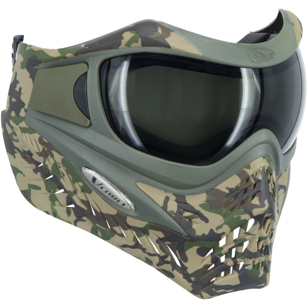 VForce Grill SE Woodlands Camo Mask w Smoke and Clear Lens