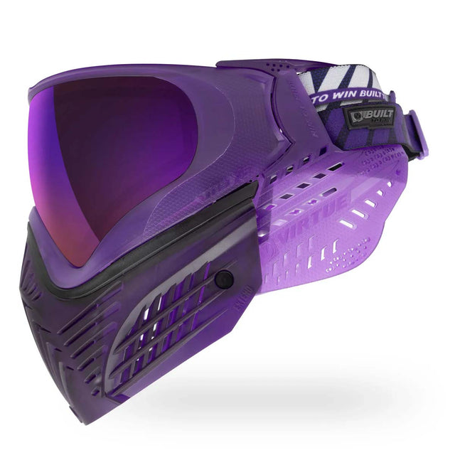 Left side of Virtue VIO X6 Goggle Purple Storm with purple ears