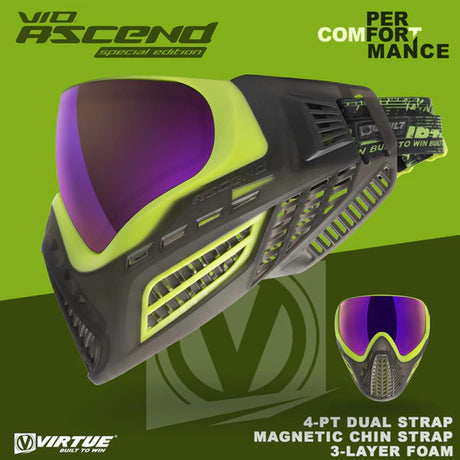 Virtue VIO Ascend Goggle Black Acid SE for paintball details graphic