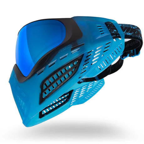 Virtue VIO Ascend Goggle Black Cyan SE for paintball side angle