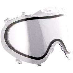 Clear Dye i3 Pro lens for paintball goggle on a white background