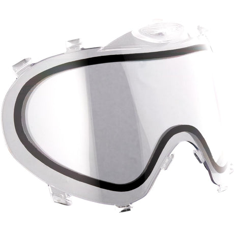 Clear Dye i3 Pro lens for paintball goggle on a white background