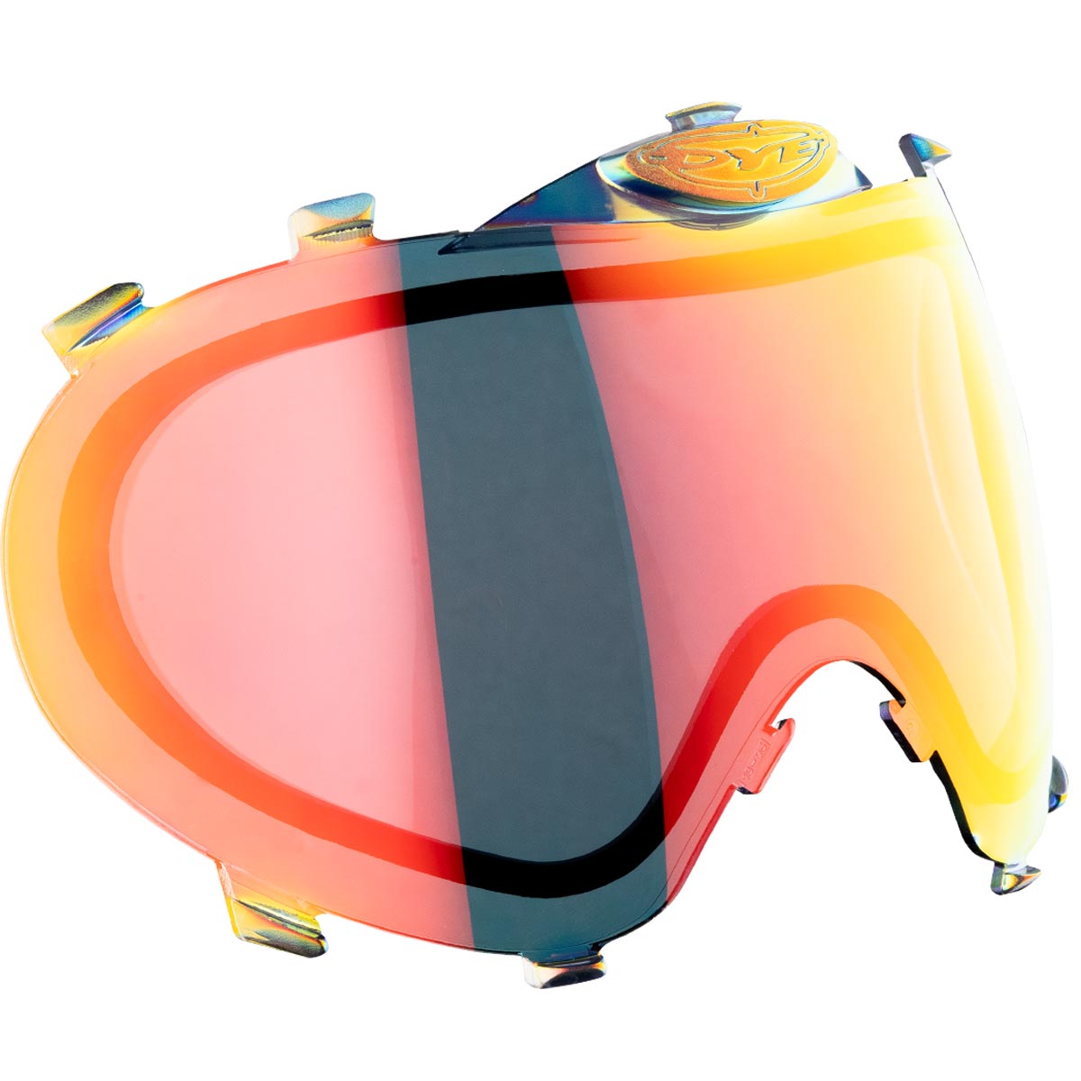 Bronze Fire Dye i3 Pro lens for paintball goggle on a white background