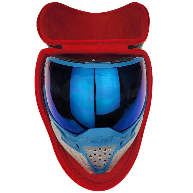 Empire Goggle Case Black Red open with an Empire EVS inside