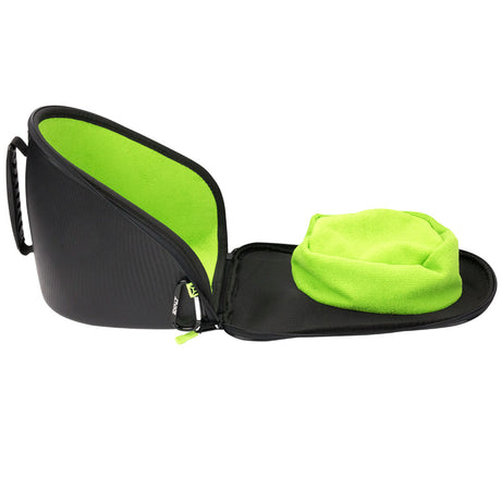 Interior lime green Exalt Carbon Universal Goggle Case V3 Black