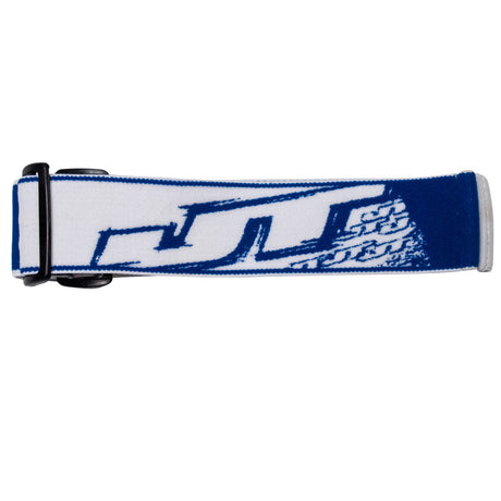 JT Proflex Woven Goggle Strap TAO Dynasty Blue White jt logo close up
