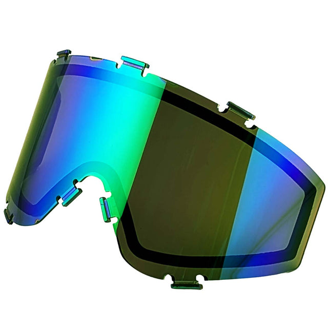 Green Blue JT ProFlex Spectra Lens Thermal Green Mirror Replacement Paintball Goggle Lens on a white Background