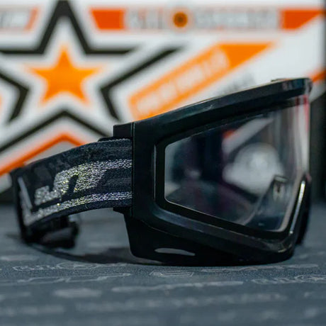 JT QLS Goggle Frame with Lens and Strap Black side view