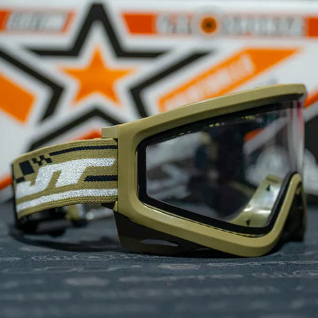 JT QLS Goggle Frame with Lens and Strap Olive side view