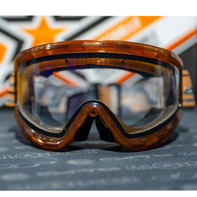 JT QLS Goggle Frame with Lens and Strap Brown Ice front view