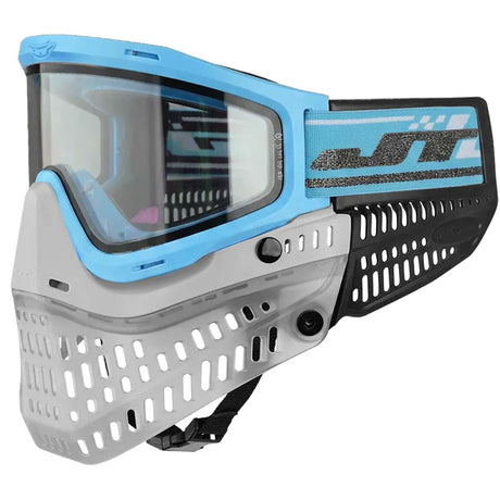 JT QLS Goggle Frame w Lens and Strap Carolina Blue light blue replacement lens for JT paintball goggle shown installed