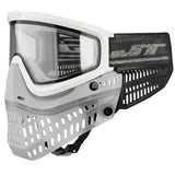 JT QLS Goggle Frame w Lens and Strap White replacement lens JT paintball goggle shown installed on a goggle
