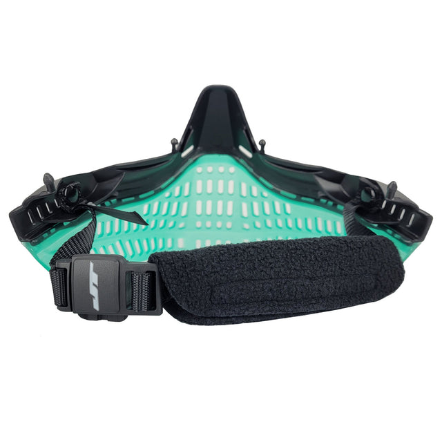 Back of JT Proflex Goggle Skirt Bottom Teal Ice for paintball