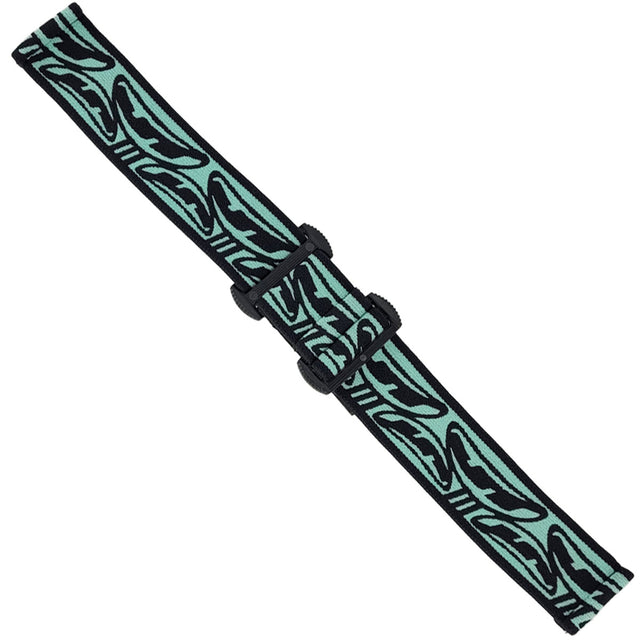 JT ProFlex Goggle Strap Black Teal Ice on a white background