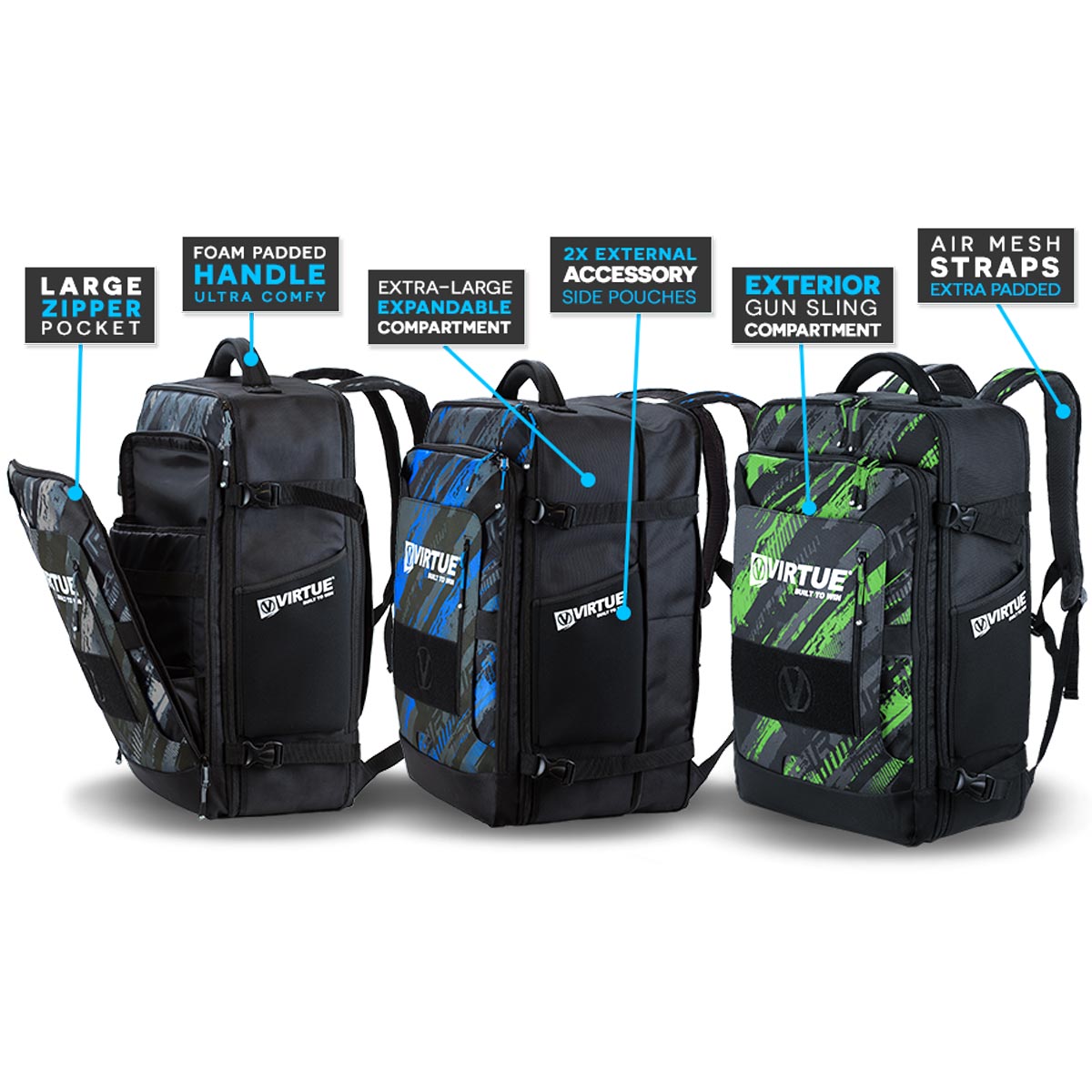 Virtue Gambler Backpack and Gear Bag Graphic Lime