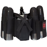 Empire 4 + 1 Paintball Harness with Velcro/Elastic Belt - Black