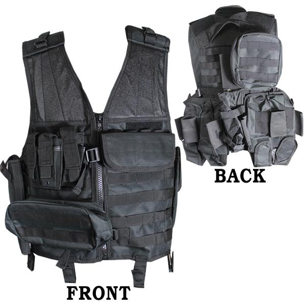 GXG Tactical X Assault Paintball Vest Black w/ 11 Attachments