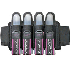 Dark pink JT Race 4 Pod Paintball Harness Birthstone paintball pod holder with four pods on a white background