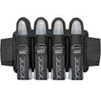 Black JT Race 4 Pod Paintball Harness Birthstone paintball pod holder with four pods on a white background