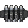 Black JT Race 4 Pod Paintball Harness Birthstone paintball pod holder with four pods on a white background