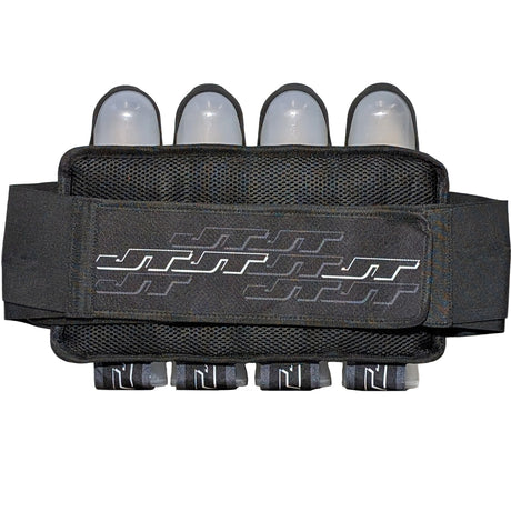 Back of JT Race 4 Pod Paintball Harness Birthstone paintball pod holder with four pods on a white background
