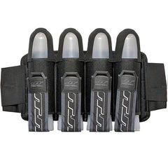 grey and black JT Race 4 Pod Paintball Harness Birthstone paintball pod holder with four pods on a white background