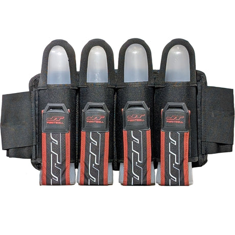 Wine dark red JT Race 4 Pod Paintball Harness Birthstone paintball pod holder with four pods on a white background