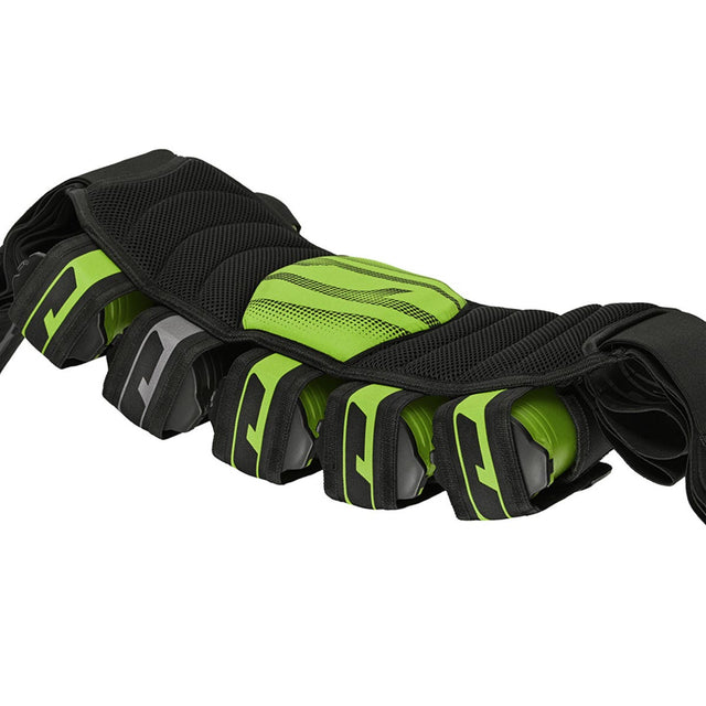 Black and green JT Paintball Swift Harness Pack 5+8 on a white background