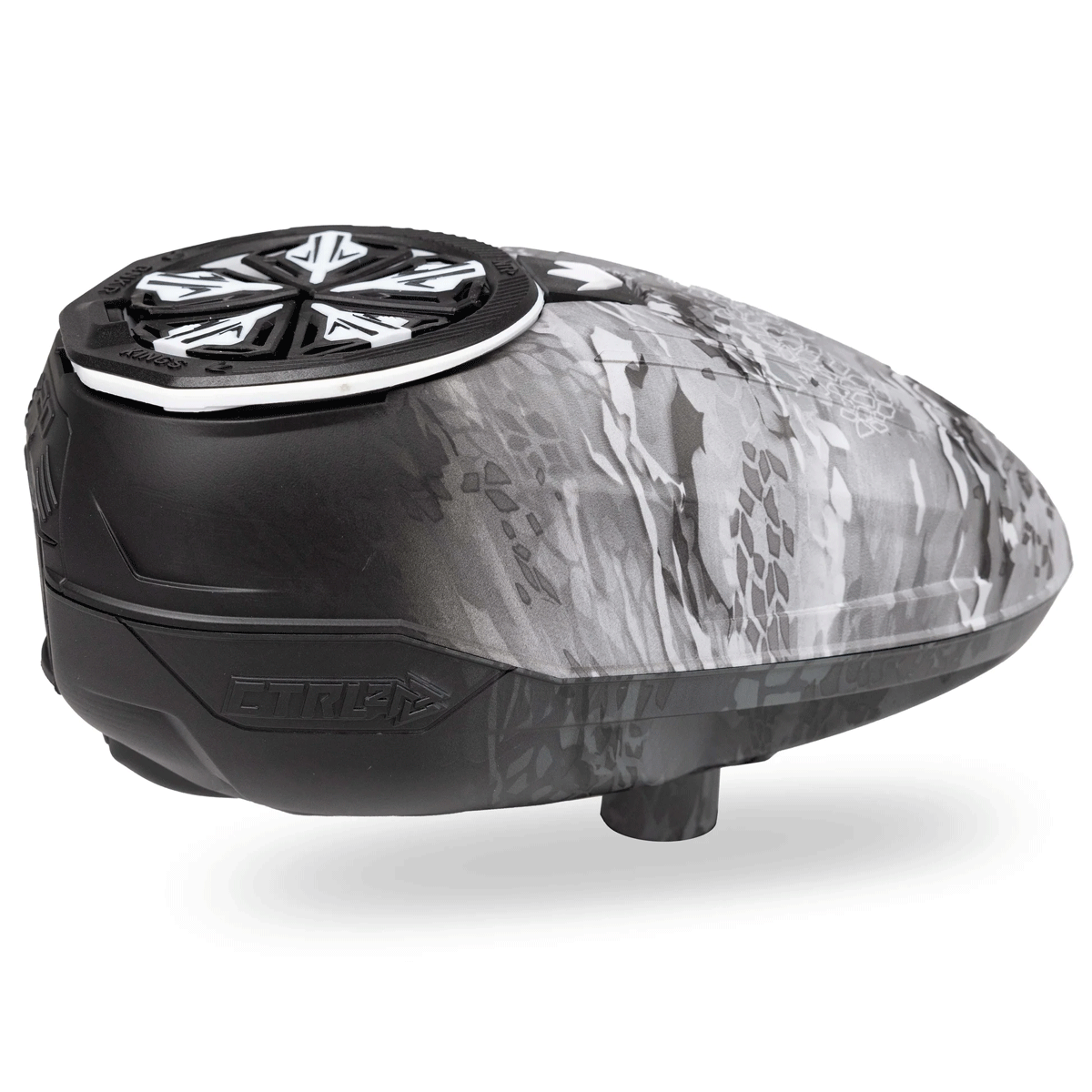 Bunkerkings CTRL2 Loader Ghost Highlander rear angle view black and white graphic