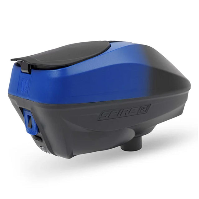 Virtue Spire iR2 Loader Blue Black Fade rear angle view on a white background