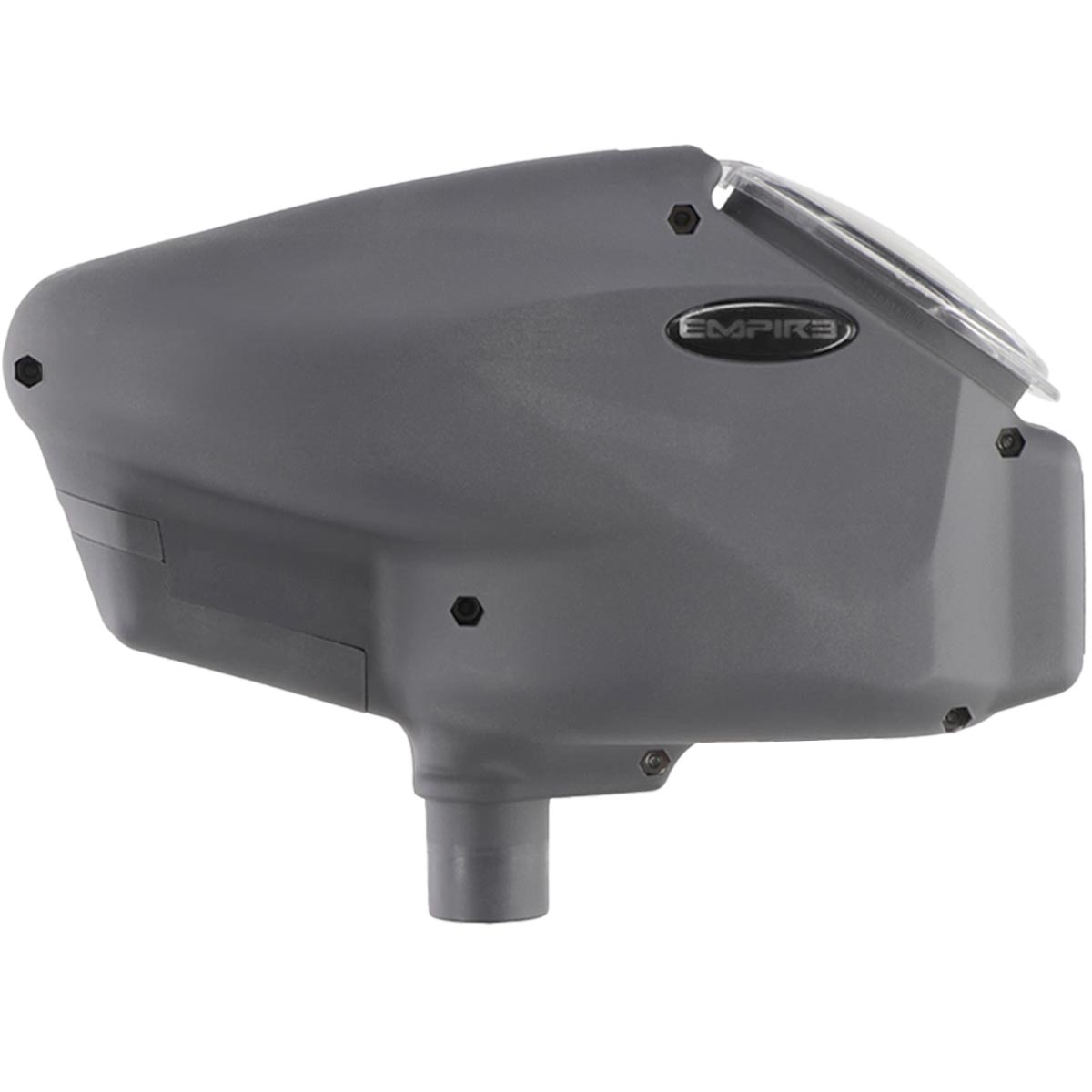 Matte grey replacement housing shell for Empire Halo Too electronic paintball loader.