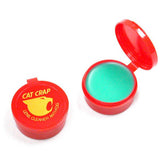 Cat Crap Anti Fog Lens Cleaner .5oz Paste tub opened and closed on a white background