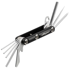 Black Dye Core Multi Tool open displaying assorted tools on a white background