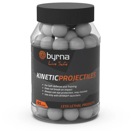 container of 95 Byrna kinetic projectiles on a white background