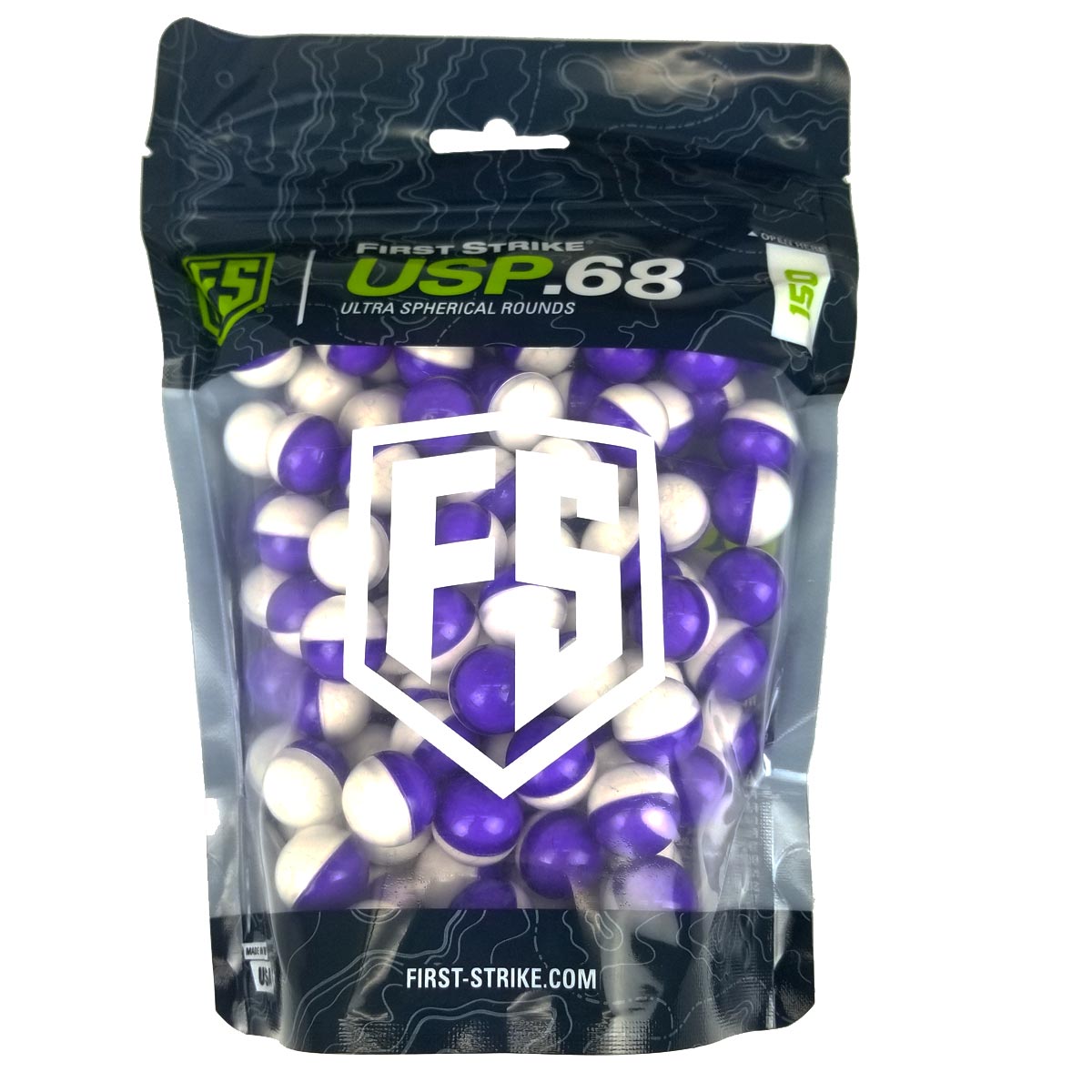 First Strike Ultra Spherical Projectiles USP 150 Count Purple Clear Shell White Powder Fill