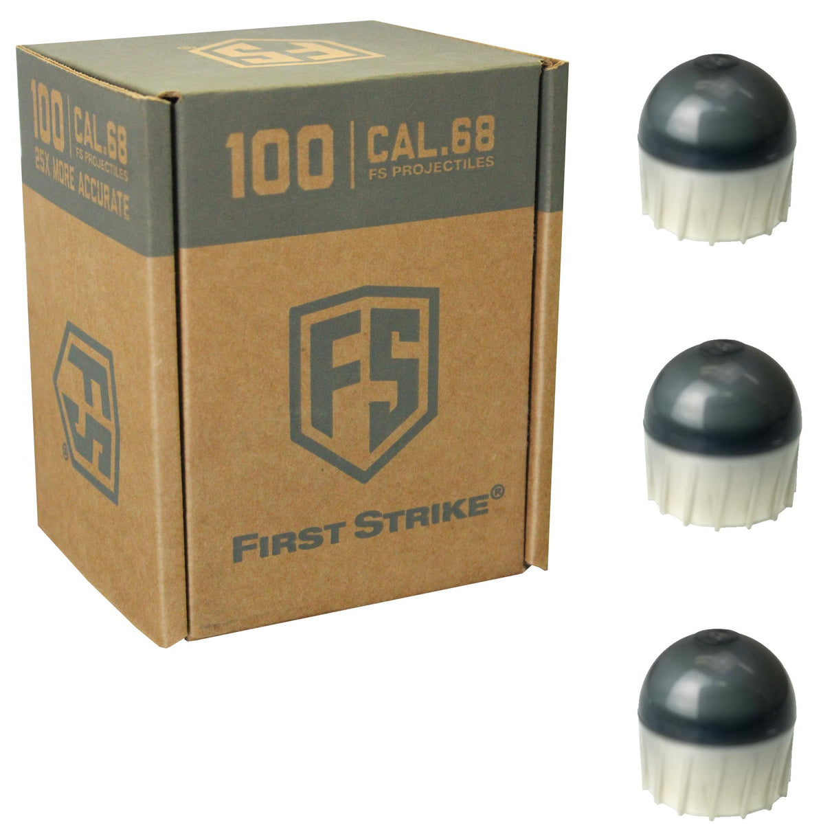 First Strike Rounds 100 Count Smoke Silver Shell White Fill