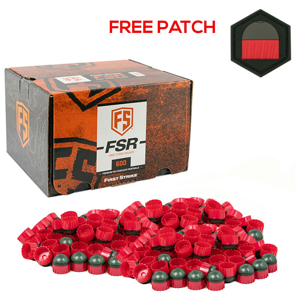 First Strike Rounds 600 Count Smoke Fire Red Shell Yellow Fill FREE Limited Edition Patch