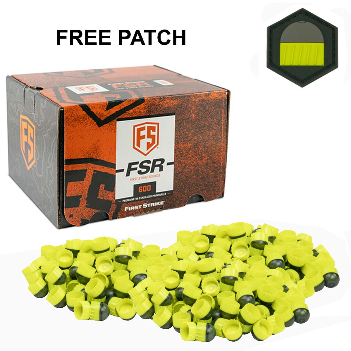 First Strike Rounds 600 Count Smoke Yellow Shell Yellow Fill FREE Limited Edition Patch